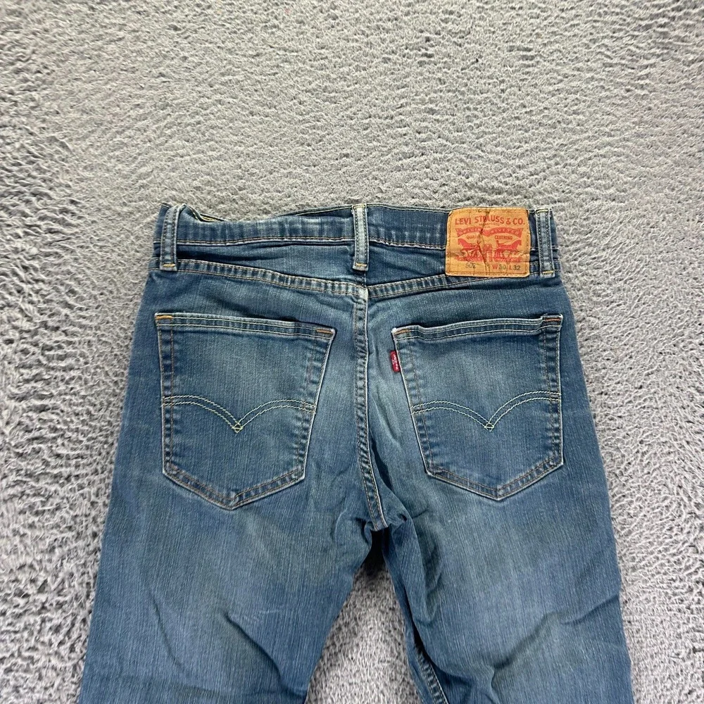 Levi's 502 Jeans Men 30x32 Blue Cotton Denim Straight Leg Workwear Faded Stretch